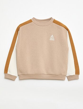 Sudadera de cuello redondo con bloques de color