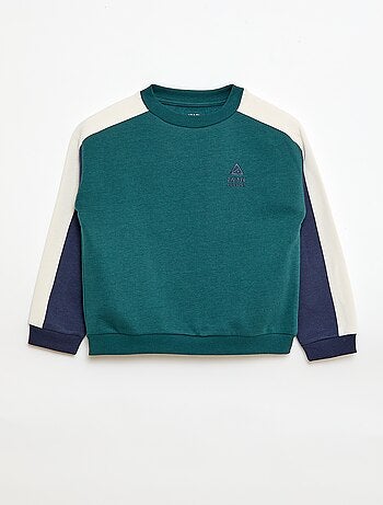 Sudadera de cuello redondo con bloques de color