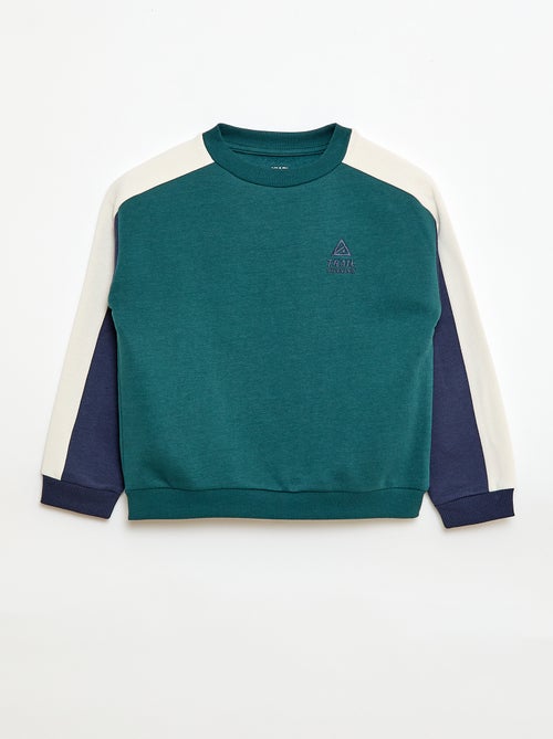 Sudadera de cuello redondo con bloques de color - Kiabi