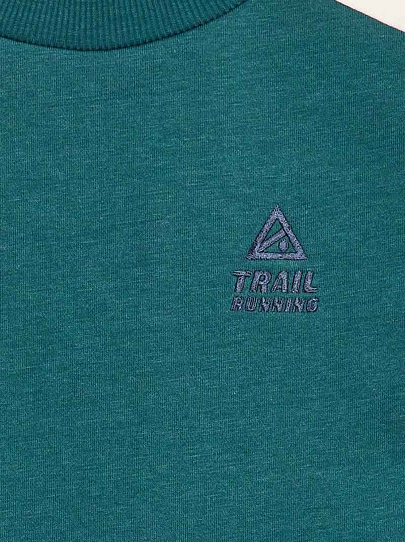 Sudadera de cuello redondo con bloques de color Verde - Kiabi