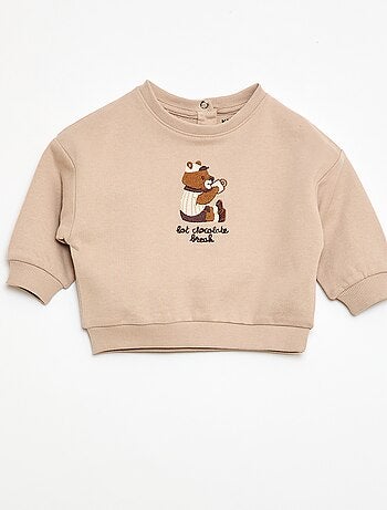 Sudadera de cuello redondo con bolsillo animado