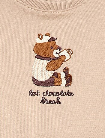 Sudadera de cuello redondo con bolsillo animado