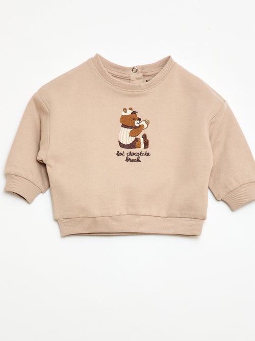 Sudadera de cuello redondo con bolsillo animado - Kiabi