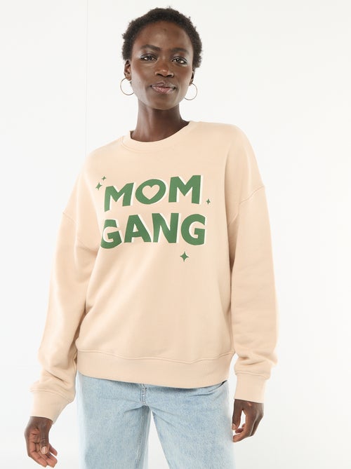Sudadera de cuello redondo con diseño - Kiabi