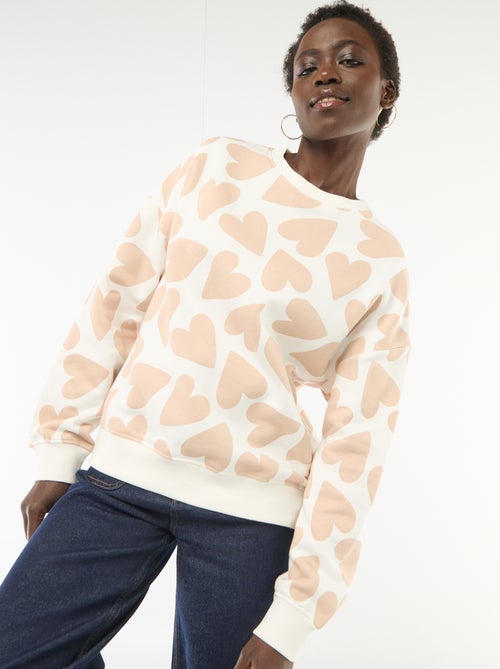 Sudadera de cuello redondo con diseño - Kiabi