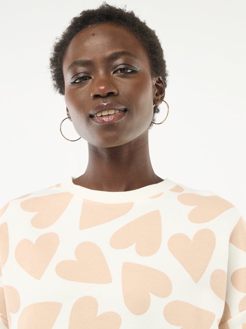 Sudadera de cuello redondo con diseño - Kiabi