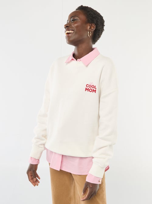 Sudadera de cuello redondo con diseño - Kiabi