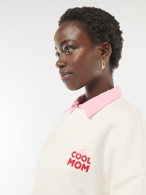 Sudadera de cuello redondo con diseño - Kiabi