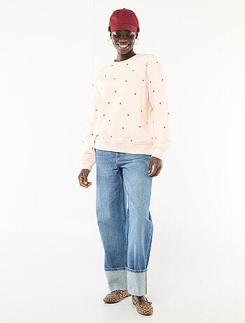 Sudadera de cuello redondo con diseño