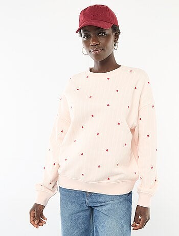 Sudadera de cuello redondo con diseño