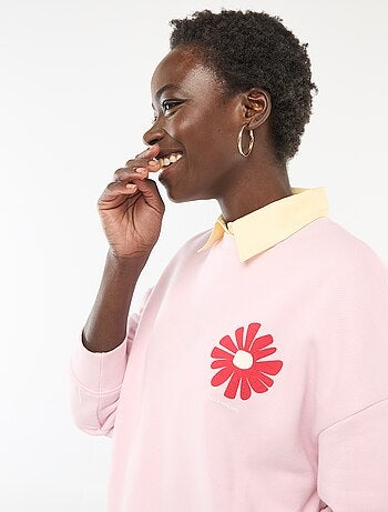 Sudadera de cuello redondo con diseño