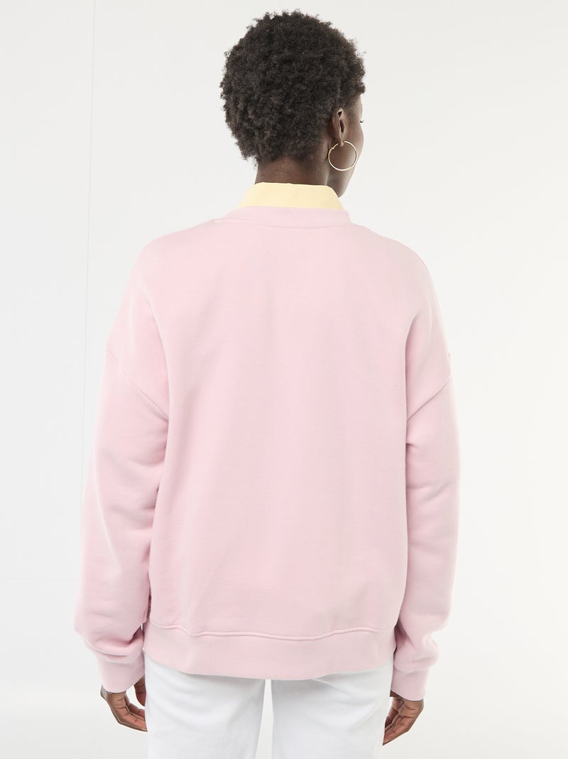Sudadera de cuello redondo con diseño Rosa - Kiabi