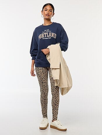 Sudadera de cuello redondo estampada