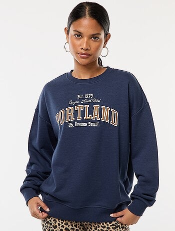 Sudadera de cuello redondo estampada