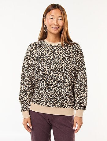 Sudadera de cuello redondo estampada