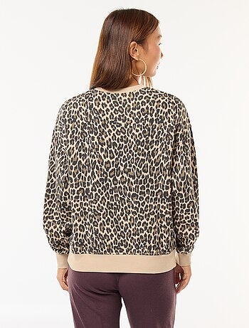 Sudadera de cuello redondo estampada