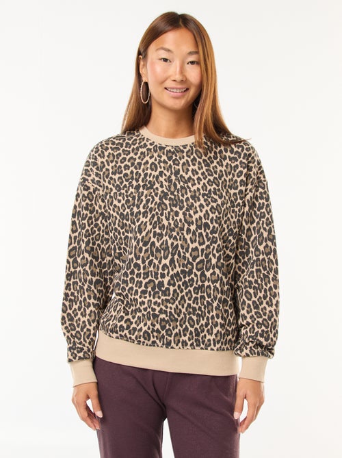 Sudadera de cuello redondo con estampado - Kiabi