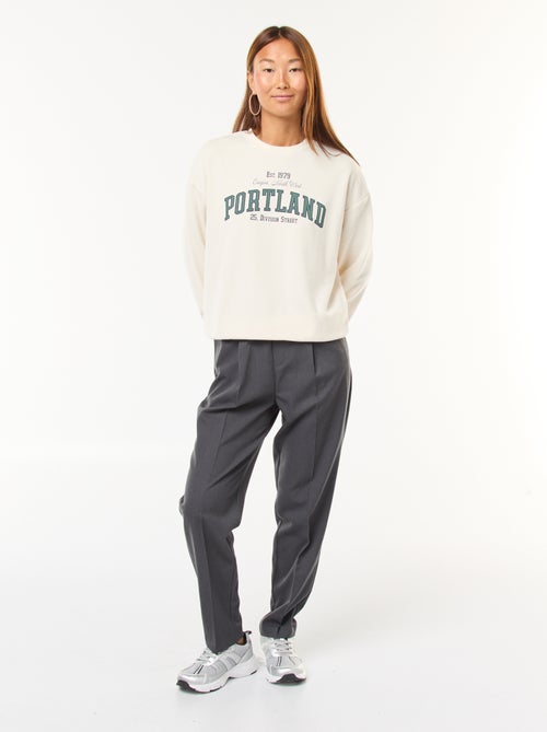 Sudadera de cuello redondo con estampado - Kiabi