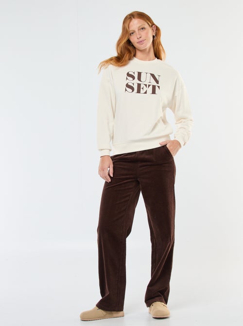 Sudadera de cuello redondo con estampado - Kiabi