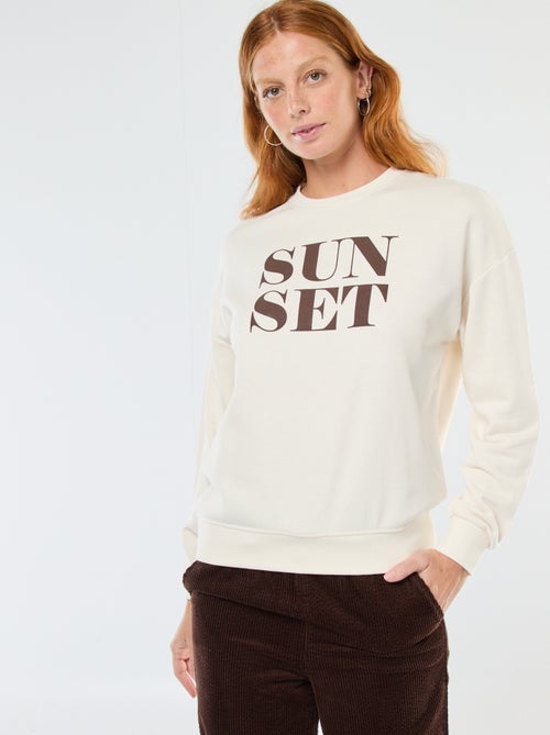 Sudadera de cuello redondo con estampado - Kiabi