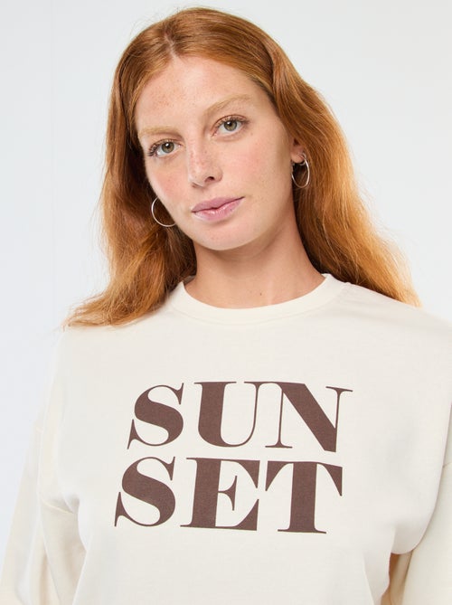 Sudadera de cuello redondo con estampado - Kiabi