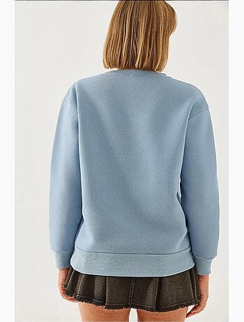 Sudadera de cuello redondo con estampado de corazón lucci