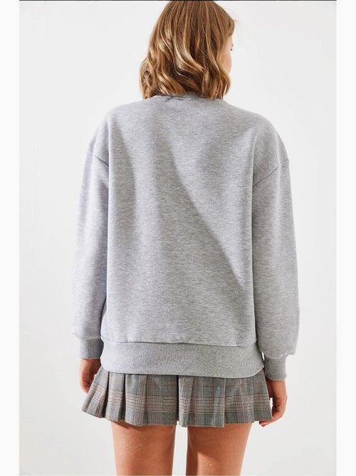 Sudadera de cuello redondo con estampado de corazón lucci - Kiabi