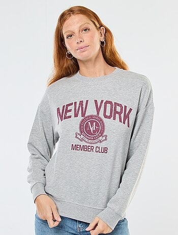 Sudadera de cuello redondo estampada