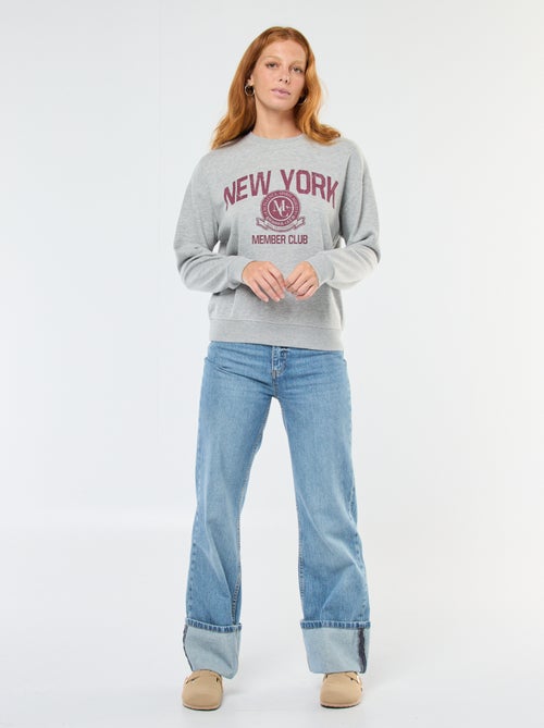 Sudadera de cuello redondo con estampado - Kiabi