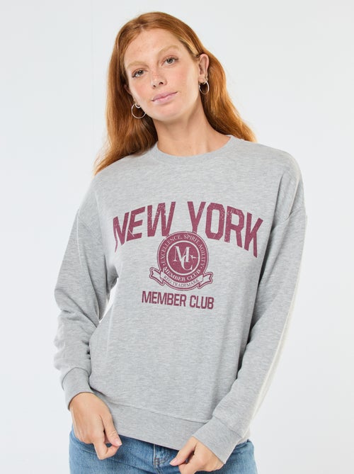 Sudadera de cuello redondo con estampado - Kiabi