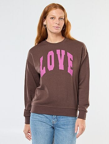 Sudadera de cuello redondo estampada