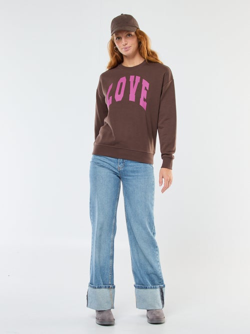 Sudadera de cuello redondo con estampado - Kiabi