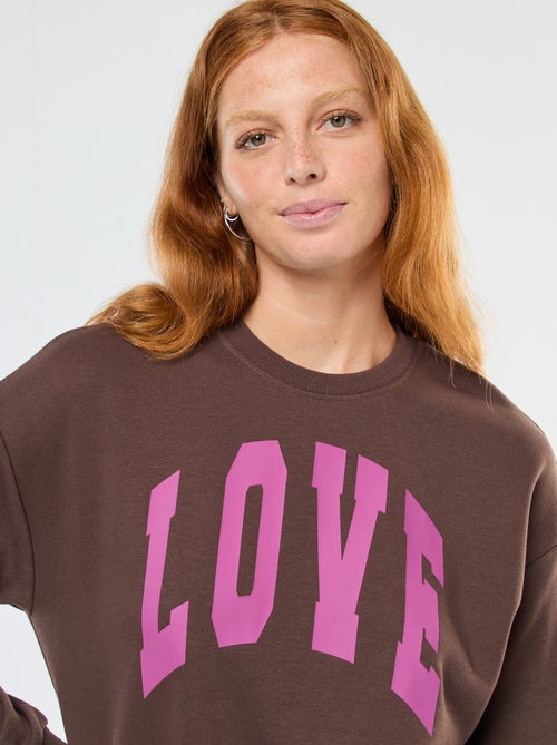 Sudadera de cuello redondo con estampado - Kiabi