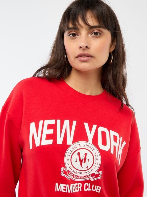 Sudadera de cuello redondo con estampado - Kiabi