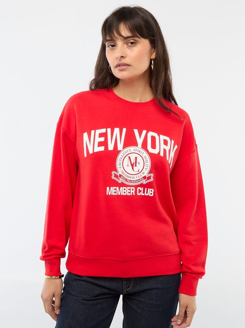 Sudadera de cuello redondo con estampado - Kiabi