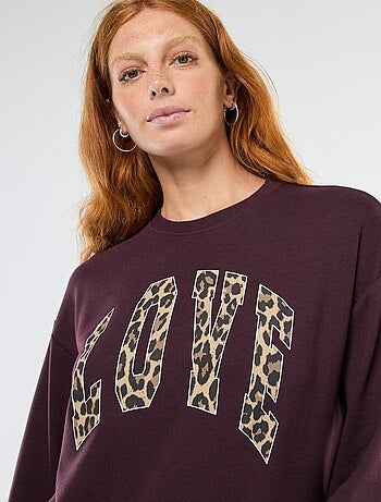 Sudadera de cuello redondo estampada