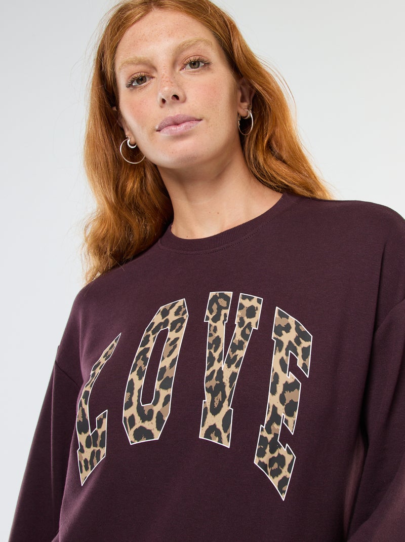 Sudadera de cuello redondo con estampado Rojo - Kiabi