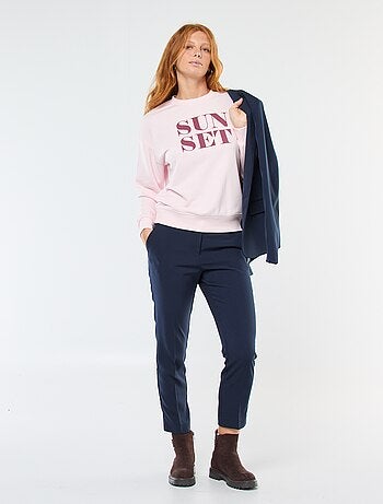 Sudadera de cuello redondo estampada