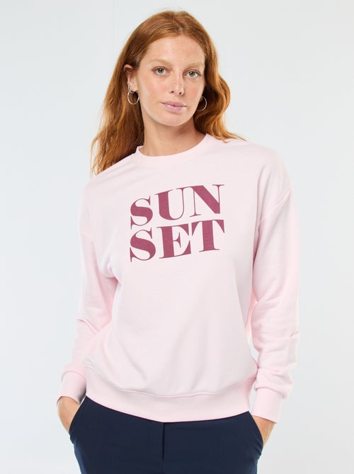 Sudadera de cuello redondo con estampado - Kiabi