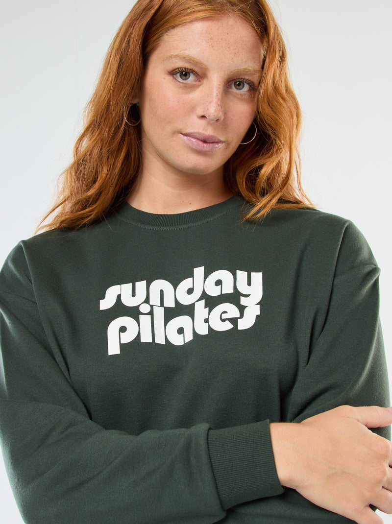 Sudadera de cuello redondo con estampado Verde - Kiabi