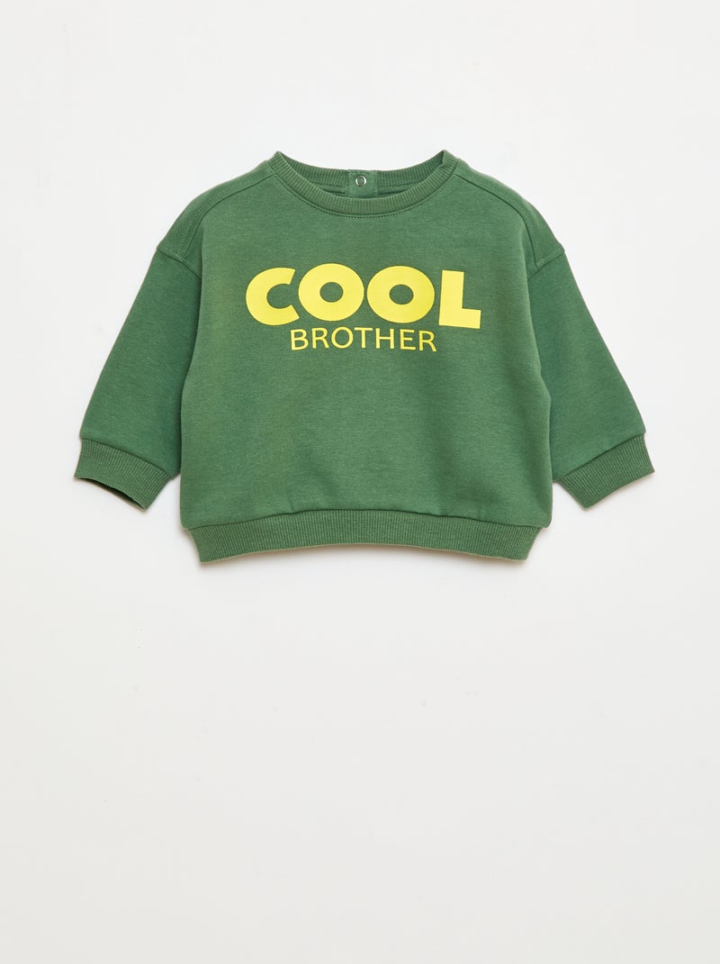 Sudadera de cuello redondo con estampado Verde - Kiabi