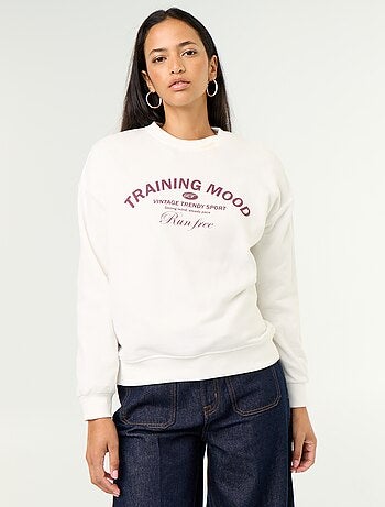 Sudadera de cuello redondo con inscripción delantera