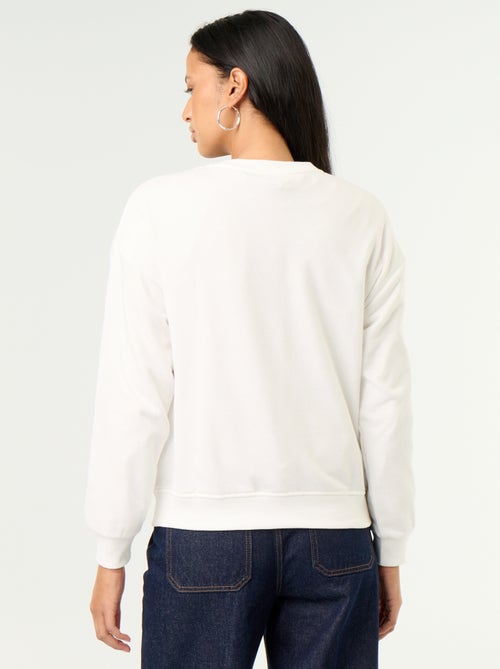 Sudadera de cuello redondo con inscripción delantera - Kiabi Sudadera de cuello redondo con inscripción delantera - Kiabi