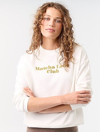 Sudadera de cuello redondo con inscripción delantera
