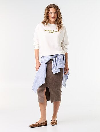 Sudadera de cuello redondo con inscripción delantera