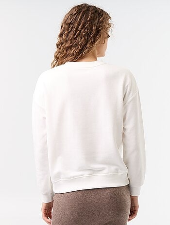 Sudadera de cuello redondo con inscripción delantera