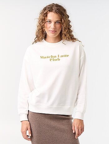 Sudadera de cuello redondo con inscripción delantera