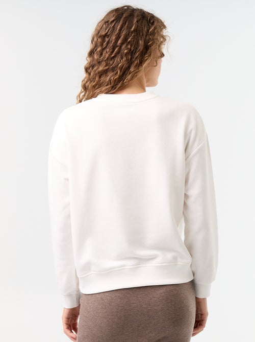Sudadera de cuello redondo con inscripción delantera - Kiabi Sudadera de cuello redondo con inscripción delantera - Kiabi