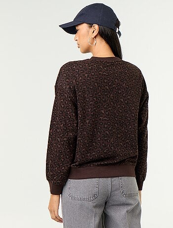 Sudadera de cuello redondo con inscripción delantera