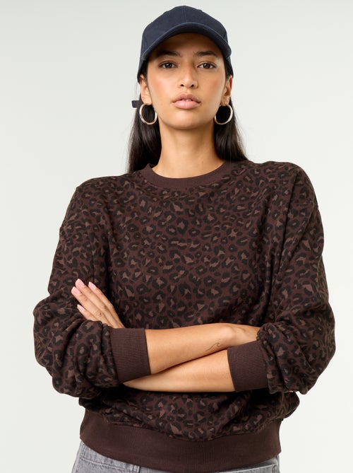 Sudadera de cuello redondo con inscripción delantera - Kiabi Sudadera de cuello redondo con inscripción delantera - Kiabi